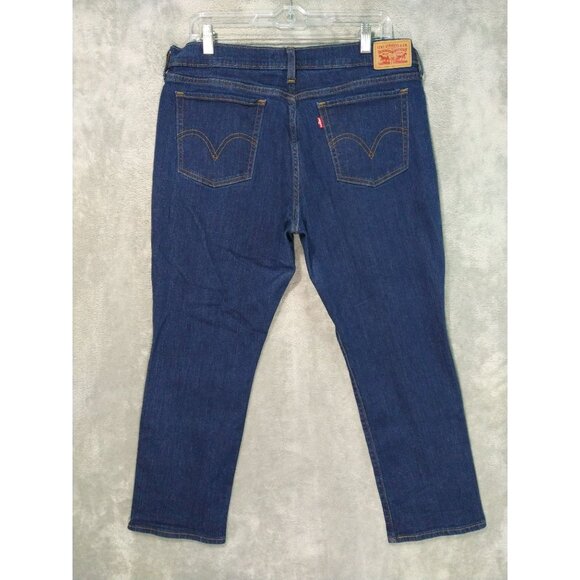 Levis 414 Jeans Womens 32 Blue Denim Relaxed Straight Leg Mid Rise Stretch - Picture 2 of 11